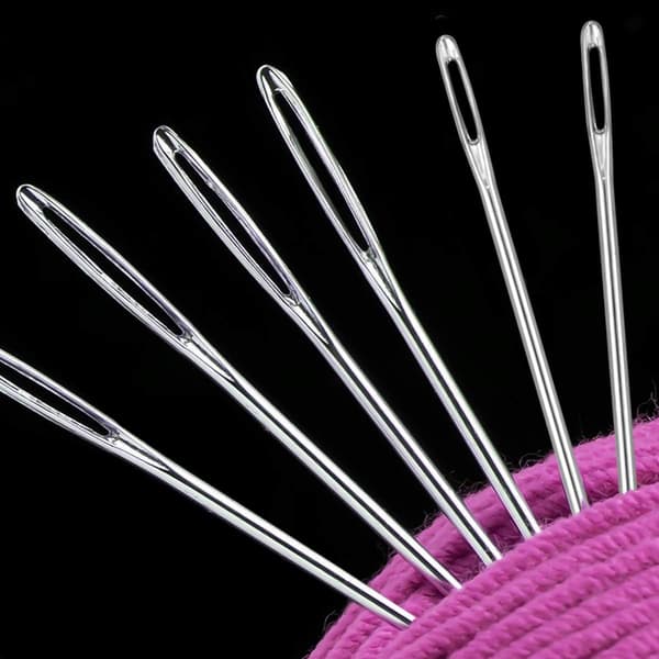 9 Pieces Sewing Needles Leather Needles Large Eye Needles Blunt Rou DXGHC