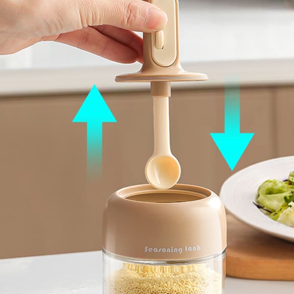 Spice Jar with Spoon Multifunctional Portable Spice Bottle for Kitchen Green Green