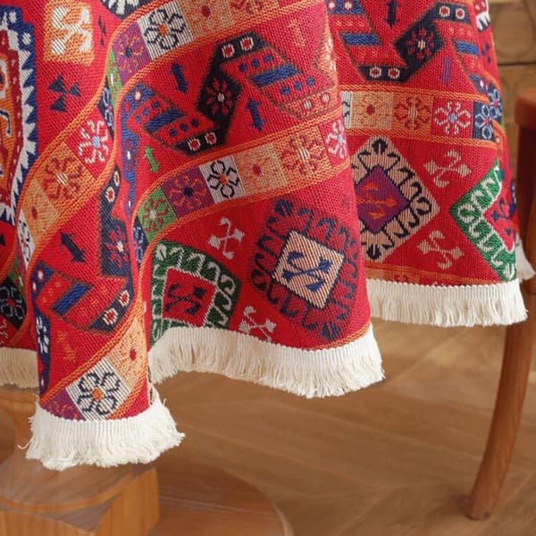 Pyöreät pöytäliinat, pellava, puuvilla, pitsi, monipuolinen, 150 cm