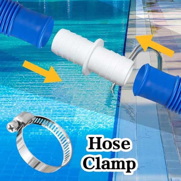 4 pcs 38mm Hose Connector with 8 Hose Clamps - Double Hose Adapter (White)