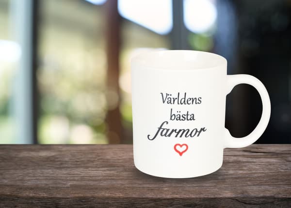 Krus Verdens bedste farmor Vit white
