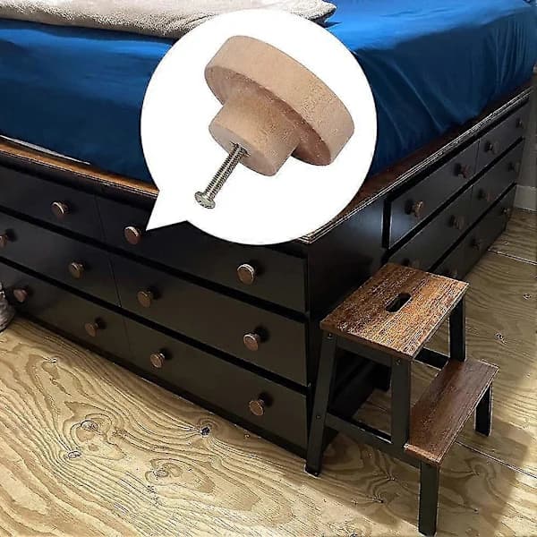 20 stk Runde Ubehandlede Treknapper for Skuffer 35mm Dia Tremøbler Skap Kommodehåndtak