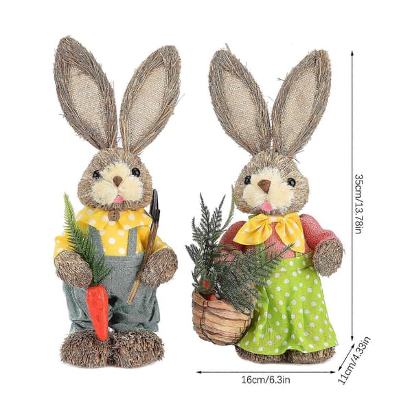 Easter Bunny Doll Ornament Hanging Easter Bunny Fabric Handmade Hare Gift (35CM)