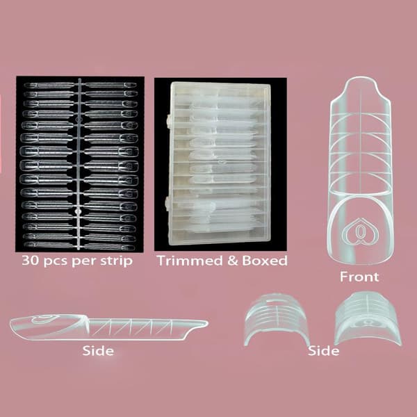 60/75/150 pcs Space French Dual Forms Nail Molds 15 Sizes Reusable A1