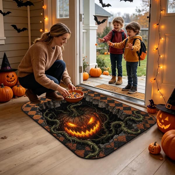 Halloween-teppe – gotisk teppe, dekorativt, for innendørs bruk -