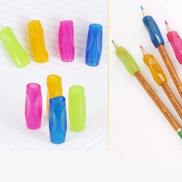 Ergonomisk skrivegrep, silikongrep, grep, pennegrep, pennholder (5-pakning)