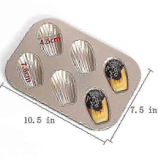 Non-stick Madeleineform, kraftig skalform (Champagneguld)