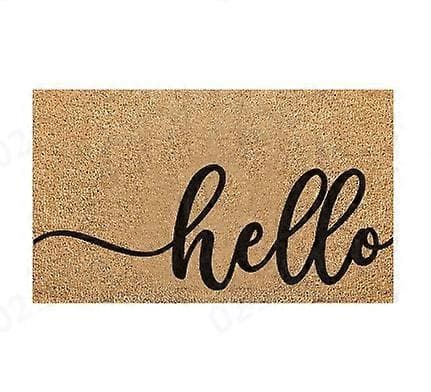 Sklisikker Kokosfiber Dørmatte - 60 x 90cm - Hello - PVC-bakside Velkomstmatte Dørmatte