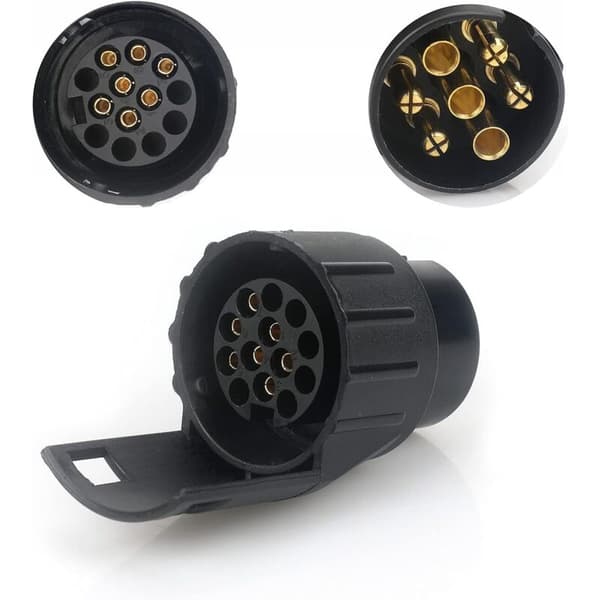 7/13 Adapter til trailerstik 7 til 13 ben trækstik 7-polet til 13-polet til biltrailer, traktor, campingvogn, cykelstativ