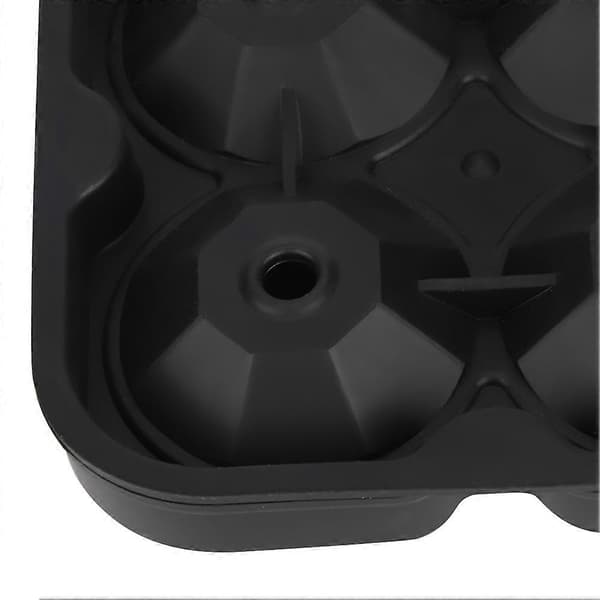 Silikoneisbakke, 4 rum DIY diamantformede isterninger, perfekt valg til sommeren (sort) A