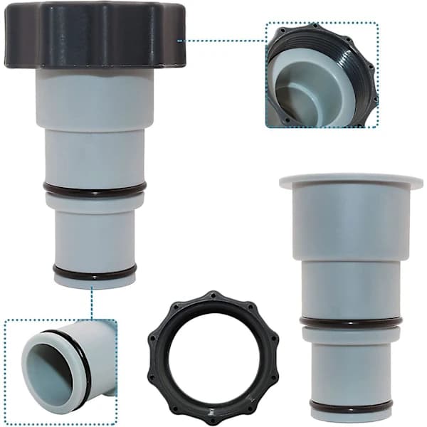 2 set poolslangsadaptrar poolventilbeslag - 15,49 x 12,8 x 7,39 cm