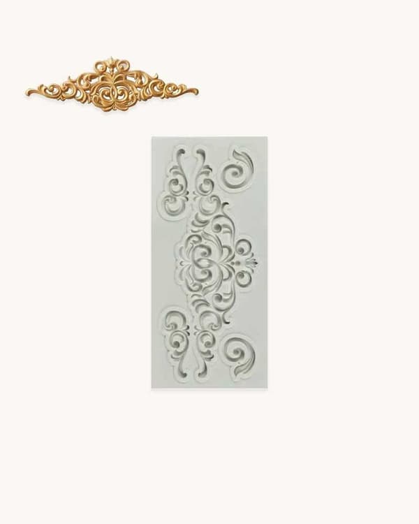 Barokk Girlander Kant Silikonform Rokokko Varm vit white