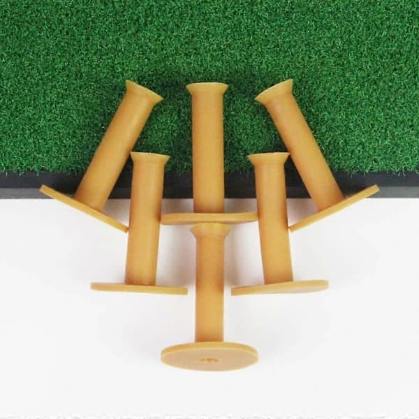 6-pack 75 mm golftee, okrossbara golftees för driving range-matta, hemma