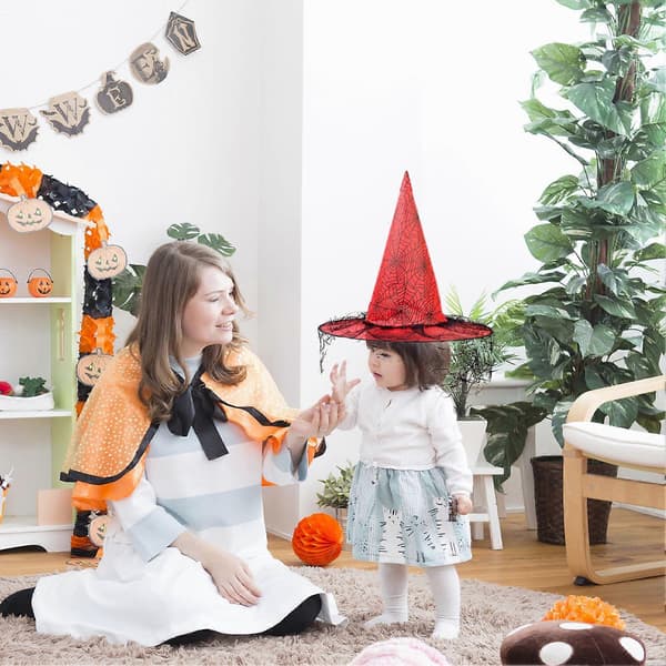 Heksehatte til Halloween-festdans Dekorative rekvisitter Spids troldmandshat