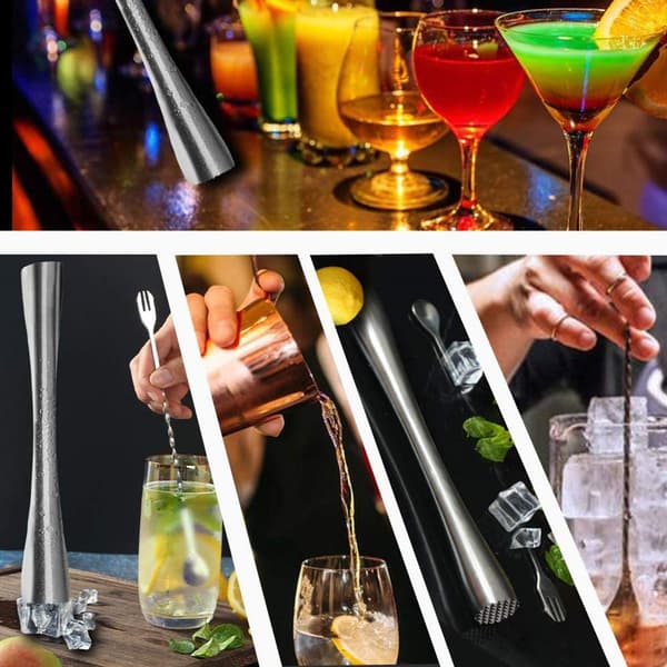 Cocktail Muddler, Stainless Steel Cocktail Muddler and 26 cm