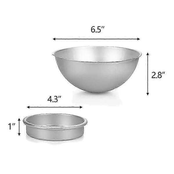 4 stk/sæt rund 3D-kugleformet kageform i aluminium, bageværktøj, kageform Silver