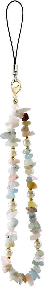 Phone Chain Wrist Strap with Natural Gemstone Charms - Mobile Lanyard Be
