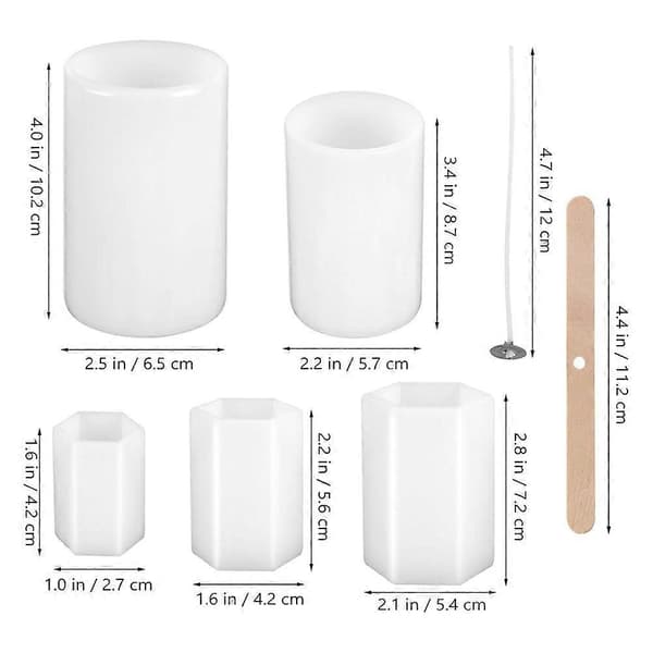Silikonlysform, søylelysform for lystilvirkning, DIY-lystilvirkningsform White