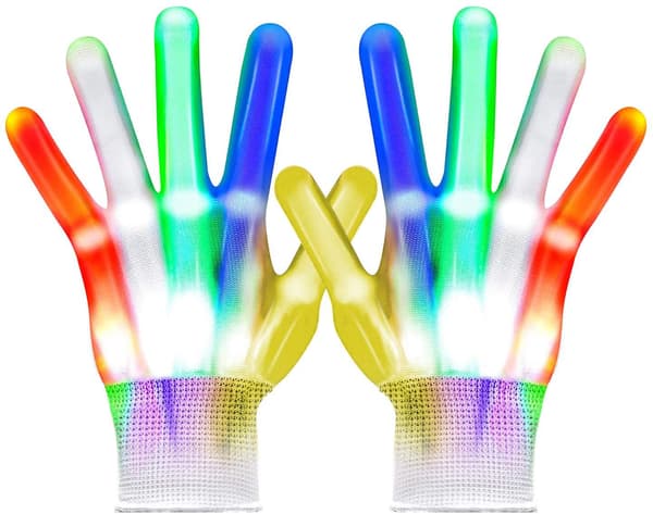 Voksen Håndben LED Lysende Hansker Regnbue Fluorescerende Hanske DXGHC