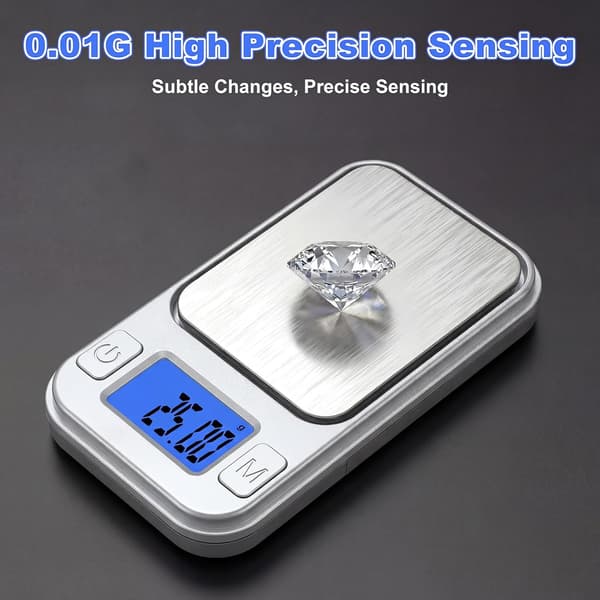 Mini Electronic Lighter-Style Jewelry Scale, 100g/0.01g, Silver & Black 70