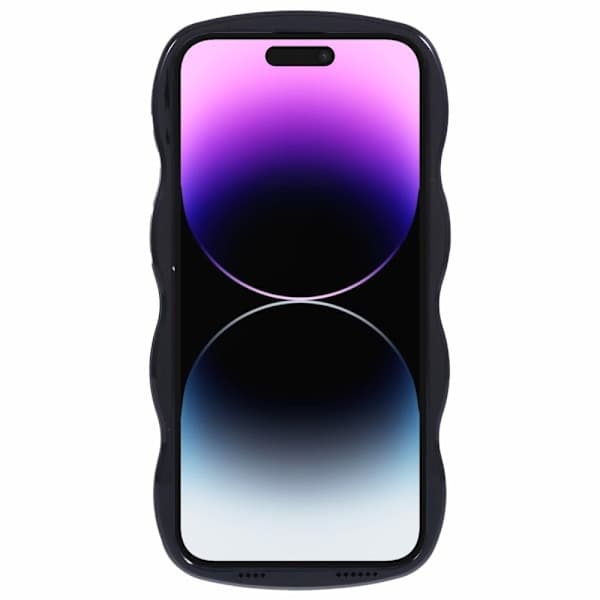 iPhone 14 Pro Max Mobildeksel Bølget Tekstur Svart