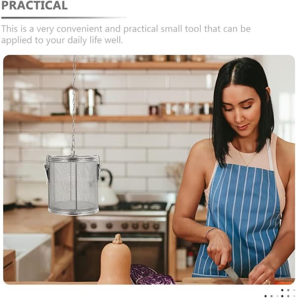 Bærbar krydderiinfuser i rustfrit stål med anti-drypkrog, si til gryderetter