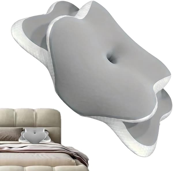Nackkudde bekväm mjuk, långsamt återfjädrande Memory foam ljusgrå - Hellgrau