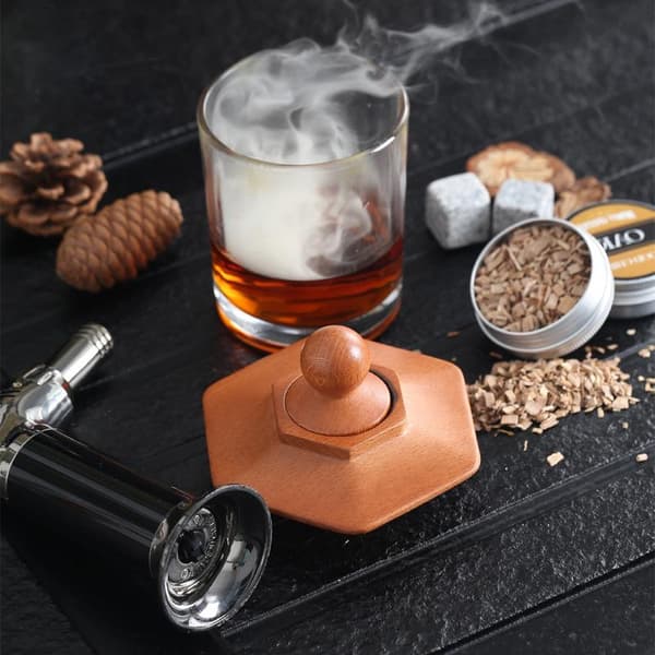 Cocktail Wood Smoker Hexagonal Round Barrel Bar Kitchen Tool