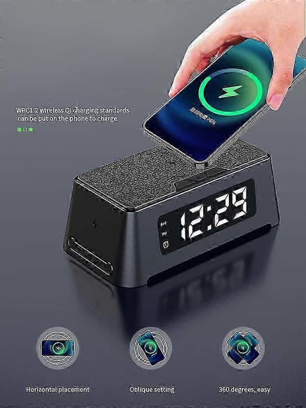 4 i 1 Digital Skrivebords-Vækkeur-Termometer-Qi-Trådløs-Oplader Til Iphone dt FP Cortical panel Cortical panel