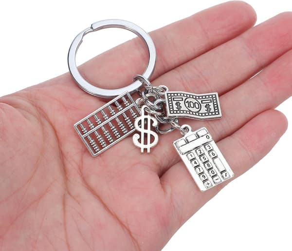 2-pack miniräknare nyckelring i zinklegering -