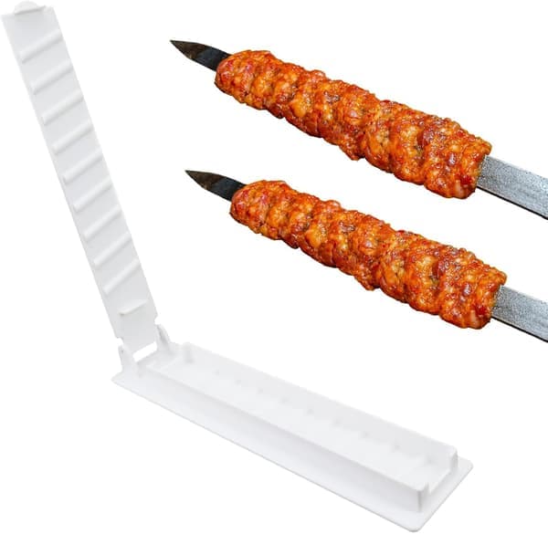 Kebab Maker, Manuell BBQ Grillspyd Maker, BBQ Grillspyd Form, BBQ Grillspyd Form (Hvit)