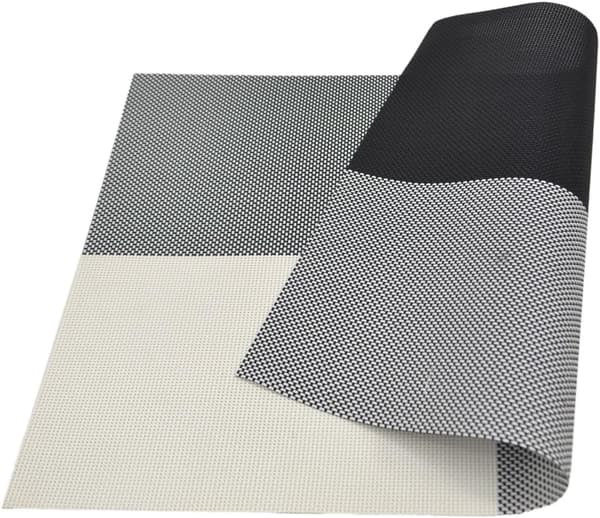 45 x 30 cm Uusi ruudullinen PVC/PET-pöytätabletti pm419, 6 mustan setti -