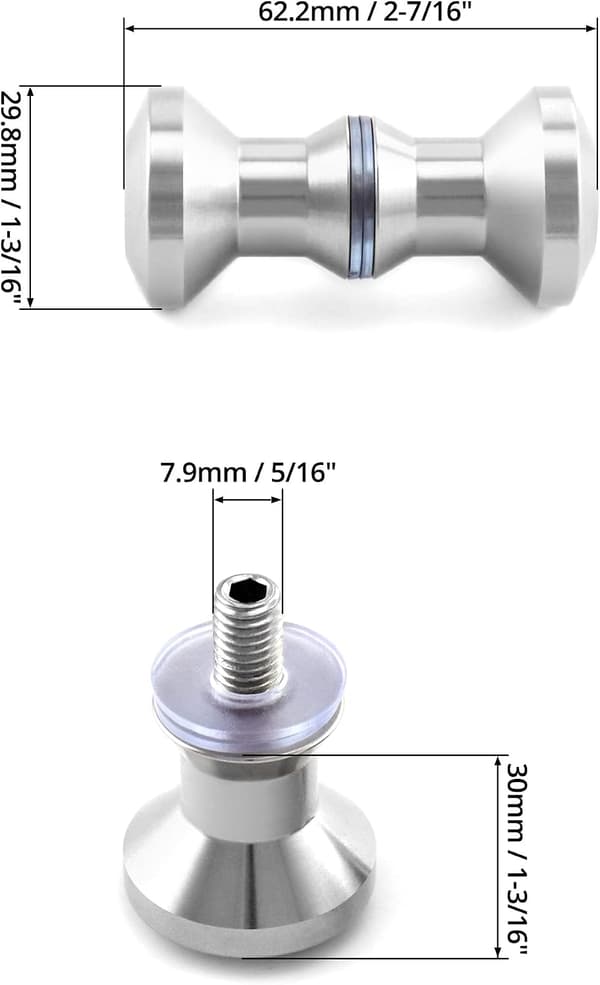 1 Pair Door Knob, Shower Door Handle for Bathroom, Kitchen, Home