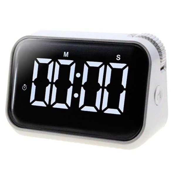 Large Digital Clock with Alarm and Kitchen Timer, Countdown Clock Vit white