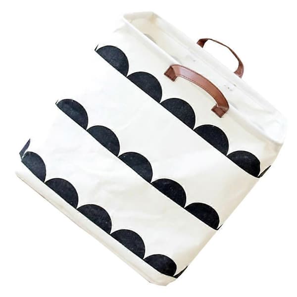 Sammenleggbar beige oppbevaringskurv i kanvas for oppbevaring [DB]