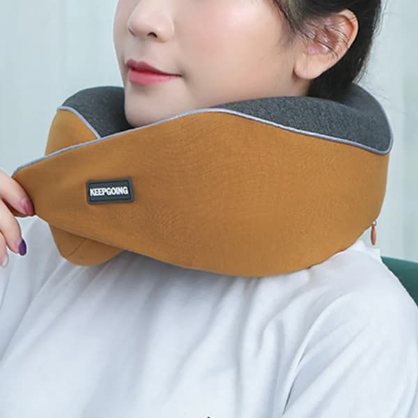 Memory Foam U-formad superlätt bärbar nackkudde perfekt för flygplansstol bil hemmakontor sovkudde (Khaki)