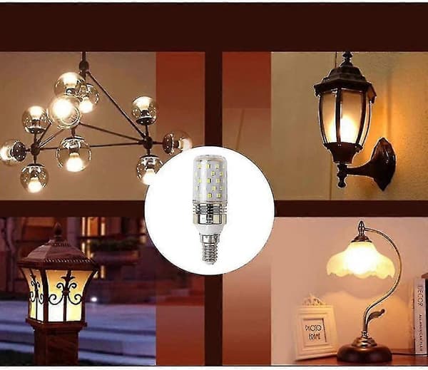 LED-majslampa E14 12W, motsvarar 100W, 1100lm, kallvit 6000K, ej dimbar (4-pack) [Energiklass A++] - CE-märkt