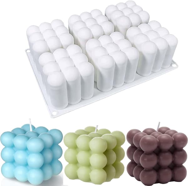 6-håls silikon 3D bubbelformar för ljustillverkning, Yggb-form