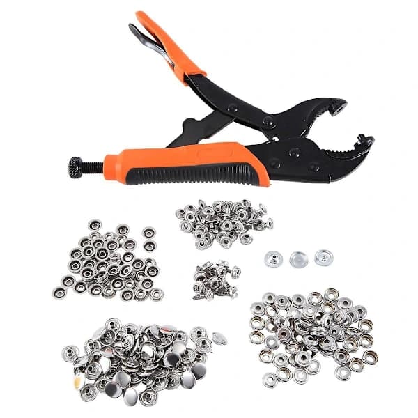 Heavy Duty Snap Fastener Tool, Snap Fastener Tool Kit with 60 Sets, for Boat Covers, Snap Fastener Tool