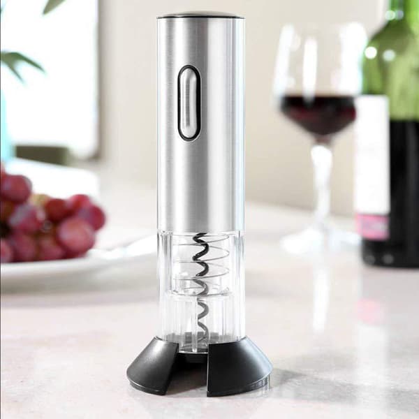 USB Rechargeable Electric Wine Opener, Automatic, Stainless Steel, Silver, EU Plug 0.5 0.5