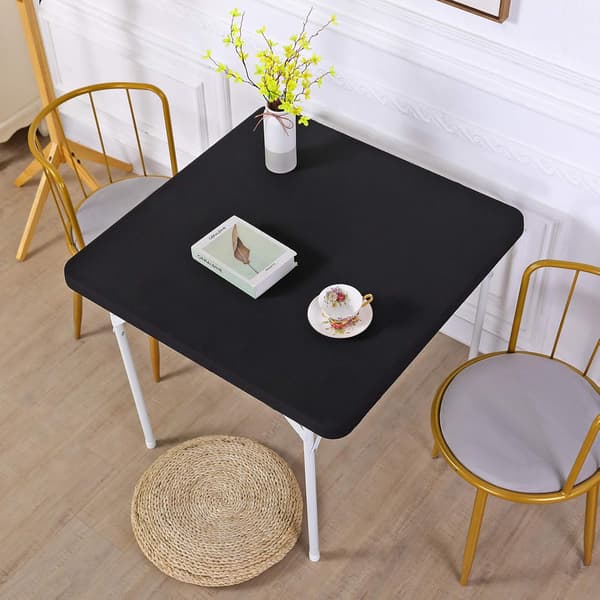 34 x 34 inch Square Stretch Spandex Tablecloth - Black