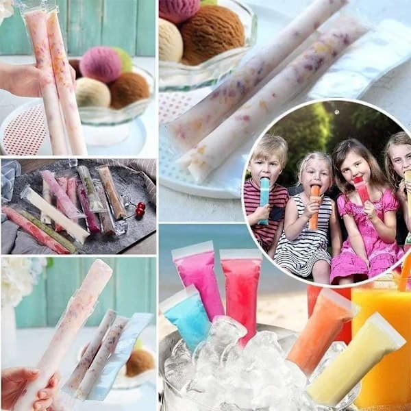 100 stk. ispindeforme DIY ispindeforme Genanvendelige fryseposer til is Transparent