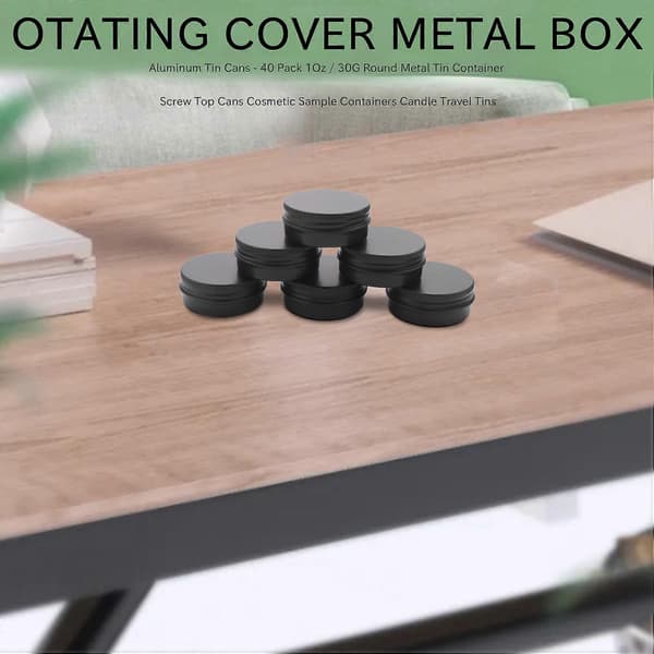 Aluminium Cans - 40-pack 30g Jars with Screw Lids, Cosmetic Sample Containers, Candle Containers
