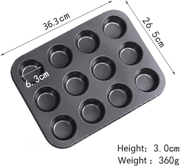Kök Rund Non-Stick Kageform 12 gitter Kulstofstål bageform
