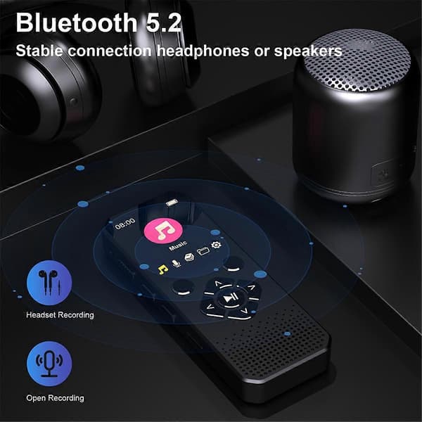 Stemmeoptager MP3-afspiller LED Farveskærm Mini Lydoptager Multifunktionel Diktafon MP3 FM