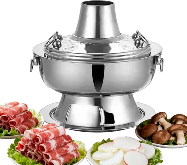 hot pot kull rustfritt stål kokekar med jevn oppvarming sølv 30cm Silber 30cm