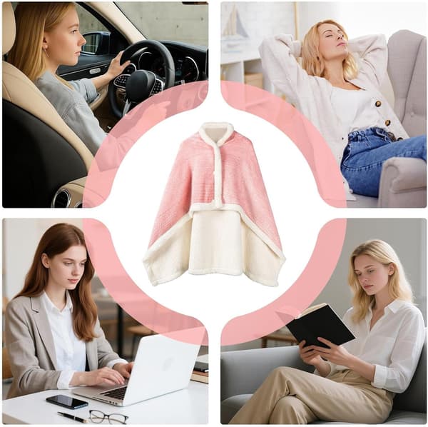 Tæppetørklæde med knaplukning pink - Rosa
