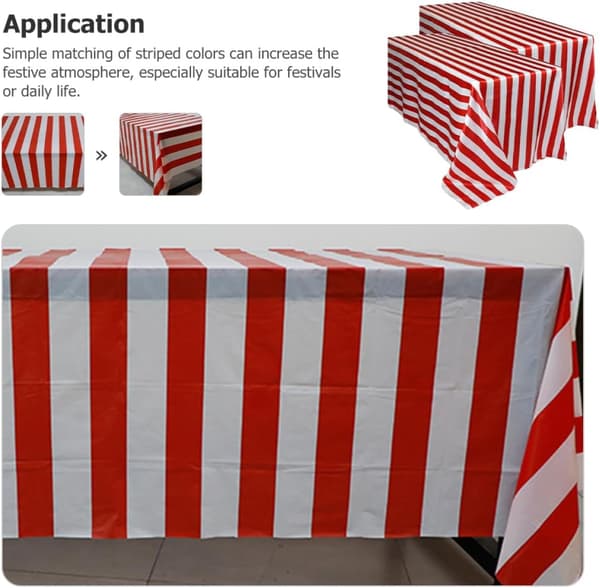 2 Pcs Striped Tablecloth Simple Striped Tablecloth Party Tablecloth