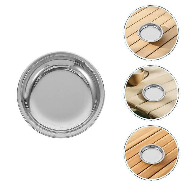 Stainless Steel Tea Bag Holder for Kitchen 12 pcs Round Tray [DB]