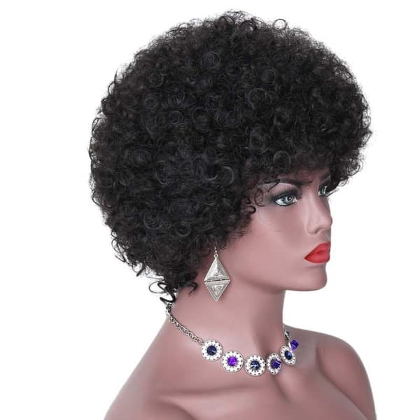 Toupee Curly Bob Wig Glueless Wireless Front Wig